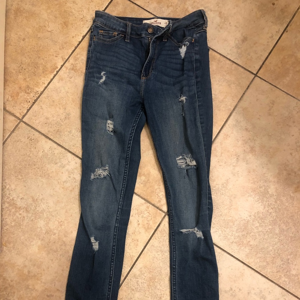 Hollister High Rise Ripped Jeans